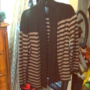 Black and gray cardigan sweater
